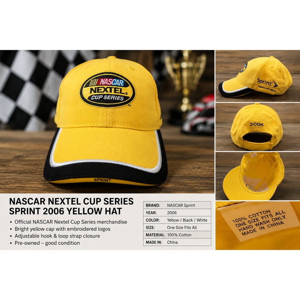 NASCAR‎ Nextel Cup Series 2006 Hat Sprint Yellow Cotton Racing Cap Adjustable